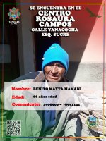Sr. BENITO MAYTA MAMANI de 66 años edad “Centro Rosaura Campos”