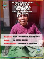 CENTRO ROSAURA CAMPOS SE BUSCA A FAMILIARES DE LA ADULTO MAYOR