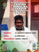 CENTRO ROSAURA CAMPOS SE BUSCA A FAMILIARES DEL ADULTO MAYOR