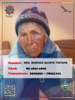 CENTRO ROSAURA CAMPOS SE BUSCA A FAMILIARES DE LA ADULTO MAYOR REMIGIA QUISPE TINTAYA