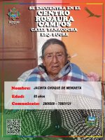 CENTRO ROSAURA CAMPOS SE BUSCA A FAMILIARES DE LA ADULTO MAYOR JACINTA CHOQUE DE MENDIETA