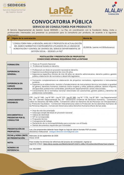 CONVOCATORIA PÚBLICA