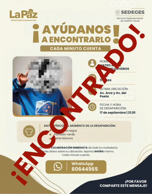 ¡AYÚDANOS A ENCONTRARLO!